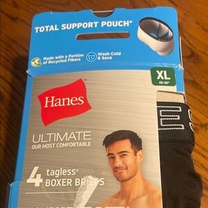 Hanes Men's Black Boxer Briefs - XL